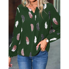 Carregar imagem no visualizador da galeria, Blusas Camisas Para Mulheres Elegantes, Manga Longa, Padrão Estampado