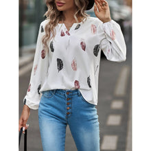 Carregar imagem no visualizador da galeria, Blusas Camisas Para Mulheres Elegantes, Manga Longa, Padrão Estampado