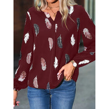 Carregar imagem no visualizador da galeria, Blusas Camisas Para Mulheres Elegantes, Manga Longa, Padrão Estampado