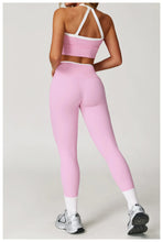Carregar imagem no visualizador da galeria, Conjunto de Yoga Nu Sentimento, Roupas de Ginásio Push Up Fitness, Conjuntos Sportwear Leggings