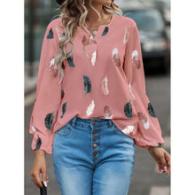 Carregar imagem no visualizador da galeria, Blusas Camisas Para Mulheres Elegantes, Manga Longa, Padrão Estampado