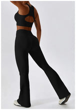 Carregar imagem no visualizador da galeria, Calças de Yoga Cintura Alta, Leggings Flare, Pernas Largas, Treino Fitness, Esportes, Dança Latina