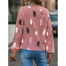 Carregar imagem no visualizador da galeria, Blusas Camisas Para Mulheres Elegantes, Manga Longa, Padrão Estampado