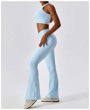 Carregar imagem no visualizador da galeria, Calças de Yoga Cintura Alta, Leggings Flare, Pernas Largas, Treino Fitness, Esportes, Dança Latina
