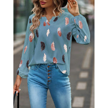 Carregar imagem no visualizador da galeria, Blusas Camisas Para Mulheres Elegantes, Manga Longa, Padrão Estampado