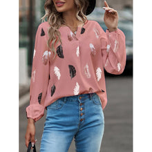 Carregar imagem no visualizador da galeria, Blusas Camisas Para Mulheres Elegantes, Manga Longa, Padrão Estampado