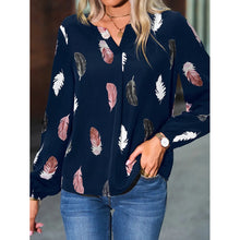 Carregar imagem no visualizador da galeria, Blusas Camisas Para Mulheres Elegantes, Manga Longa, Padrão Estampado