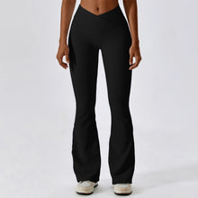 Carregar imagem no visualizador da galeria, Calças de Yoga Cintura Alta, Leggings Flare, Pernas Largas, Treino Fitness, Esportes, Dança Latina