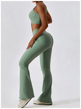 Carregar imagem no visualizador da galeria, Calças de Yoga Cintura Alta, Leggings Flare, Pernas Largas, Treino Fitness, Esportes, Dança Latina