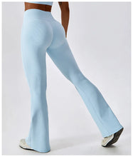 Carregar imagem no visualizador da galeria, Calças de Yoga Cintura Alta, Leggings Flare, Pernas Largas, Treino Fitness, Esportes, Dança Latina