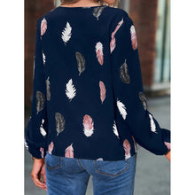 Carregar imagem no visualizador da galeria, Blusas Camisas Para Mulheres Elegantes, Manga Longa, Padrão Estampado