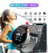 Carregar imagem no visualizador da galeria, Relógio Inteligente com Bluetooth, Fitness Esportivo com Rastreador, Pressão Arterial