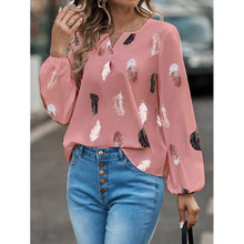 Carregar imagem no visualizador da galeria, Blusas Camisas Para Mulheres Elegantes, Manga Longa, Padrão Estampado