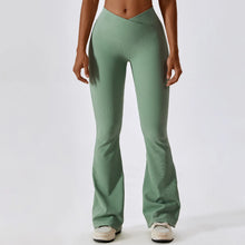 Carregar imagem no visualizador da galeria, Calças de Yoga Cintura Alta, Leggings Flare, Pernas Largas, Treino Fitness, Esportes, Dança Latina