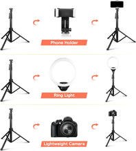 Carregar imagem no visualizador da galeria, Anel de Luz Led, Kit Completo Ring Light Com Tripé Universal de  2.1 Metros
