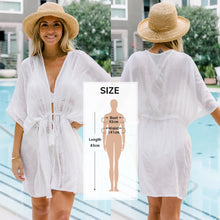 Carregar imagem no visualizador da galeria, Vestido Saída de Praia, Piscina e Férias. Feito em Crochê, Acabamento com Franjas  Branca
