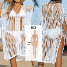Carregar imagem no visualizador da galeria, Vestido Saída de Praia, Piscina e Férias. Feito em Crochê, Acabamento com Franjas  Branca
