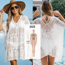 Carregar imagem no visualizador da galeria, Vestido Saída de Praia, Piscina e Férias. Feito em Crochê, Acabamento com Franjas  Branca

