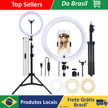 Carregar imagem no visualizador da galeria, Anel de Luz Led, Kit Completo Ring Light Com Tripé Universal de  2.1 Metros
