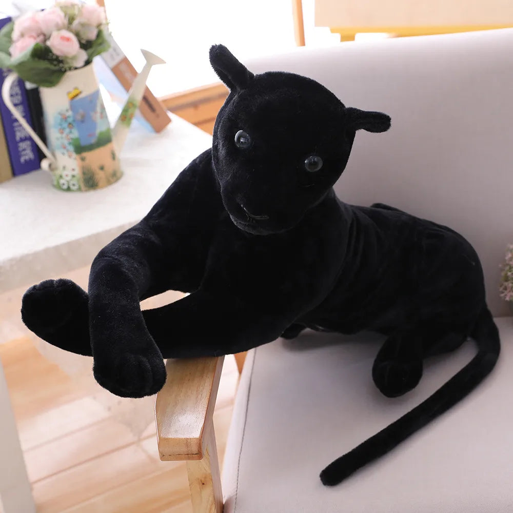 Animal Selvagem de Pelúcia, Pantera Negra e Leopardo, Brinquedo Macio Decorativo