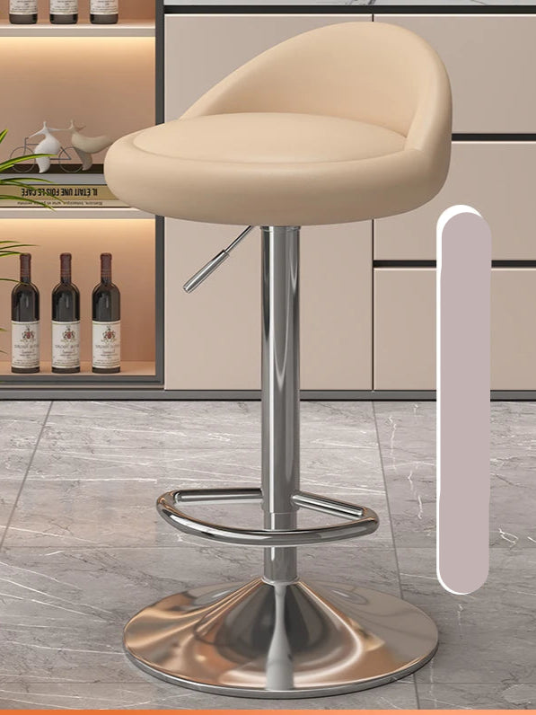 Banqueta de Cozinha Minimalista Moderno, Banco de Pés Elevado, Encosto Ajustável
