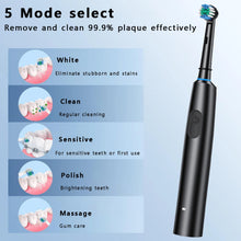 Carregar imagem no visualizador da galeria, Escova de Dentes Elétrica Rotativa, Bateria Recarregável e Cabeças para Substituição
