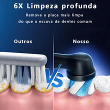 Carregar imagem no visualizador da galeria, Escova de Dentes Elétrica Rotativa, Bateria Recarregável e Cabeças para Substituição
