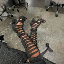 Carregar imagem no visualizador da galeria, Botas Modelo Sexy Passarela, Joelho-Alto, Saltos Grossos, Botas Longas
