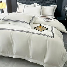 Carregar imagem no visualizador da galeria, Camas: Conjunto Ultramacio de Microfibra, Linhas Bordadas e Fronhas Fecho de Zíper

