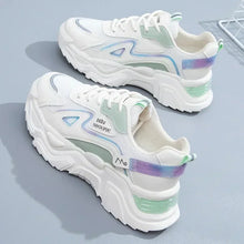 Carregar imagem no visualizador da galeria, Tênis Feminino Planos Plataforma, Sapatos Verdes Formadores casuais tênis grossos
