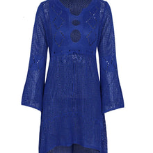 Carregar imagem no visualizador da galeria, Vestido de Praia, Casa e Piscina, Robe Feminino, Cover Up, Peça em Tricô, Algodão
