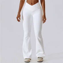 Carregar imagem no visualizador da galeria, Calças de Yoga Cintura Alta, Leggings Flare, Pernas Largas, Treino Fitness, Esportes, Dança Latina
