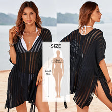 Carregar imagem no visualizador da galeria, Vestido Saída de Praia, Piscina e Férias. Feito em Crochê, Acabamento com Franjas  Branca
