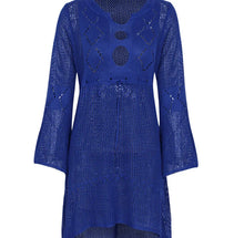 Carregar imagem no visualizador da galeria, Vestido de Praia, Casa e Piscina, Robe Feminino, Cover Up, Peça em Tricô, Algodão
