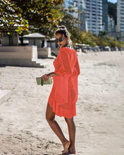 Carregar imagem no visualizador da galeria, Vestido de Praia, Casa e Piscina, Robe Feminino, Cover Up, Peça em Tricô, Algodão
