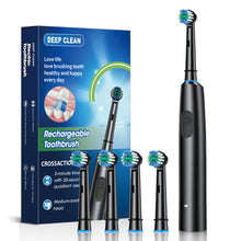 Carregar imagem no visualizador da galeria, Escova de Dentes Elétrica Rotativa, Bateria Recarregável e Cabeças para Substituição
