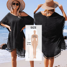 Carregar imagem no visualizador da galeria, Vestido Saída de Praia, Piscina e Férias. Feito em Crochê, Acabamento com Franjas  Branca
