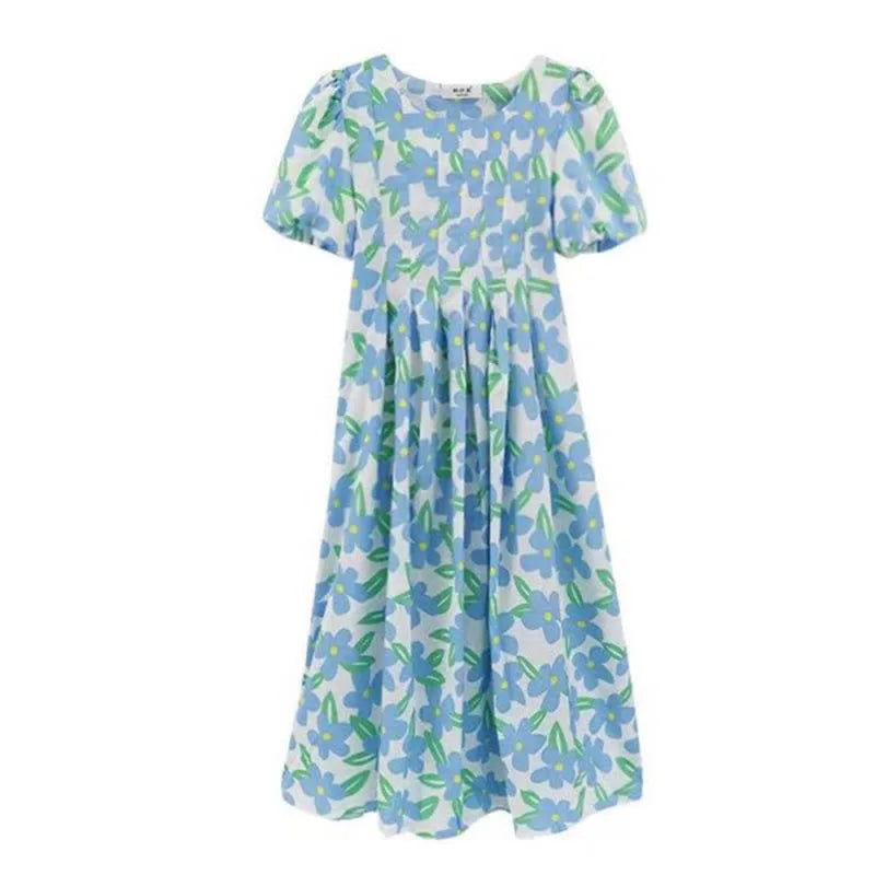 Vestidos Maternidade  Linha Solta, Manga Curta, Roupas para Mulheres Grávidas, Vestido Floral