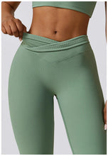 Carregar imagem no visualizador da galeria, Calças de Yoga Cintura Alta, Leggings Flare, Pernas Largas, Treino Fitness, Esportes, Dança Latina
