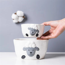 Carregar imagem no visualizador da galeria, Tigela de Arroz e Sopa,  Conjunto de Louças de Porcelana, Prato de Lanche com Desenho
