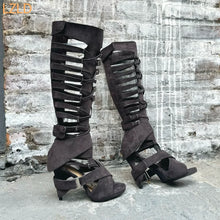 Carregar imagem no visualizador da galeria, Botas Modelo Sexy Passarela, Joelho-Alto, Saltos Grossos, Botas Longas
