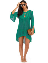 Carregar imagem no visualizador da galeria, Vestido de Praia, Casa e Piscina, Robe Feminino, Cover Up, Peça em Tricô, Algodão
