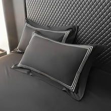 Carregar imagem no visualizador da galeria, Camas: Conjunto Ultramacio de Microfibra, Linhas Bordadas e Fronhas Fecho de Zíper
