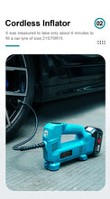 Carregar imagem no visualizador da galeria, Compressor de Ar Elétrico, Portátil sem Fio, para Pneu de Carro /motos/bicicleta/bolas
