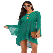 Carregar imagem no visualizador da galeria, Vestido de Praia, Casa e Piscina, Robe Feminino, Cover Up, Peça em Tricô, Algodão
