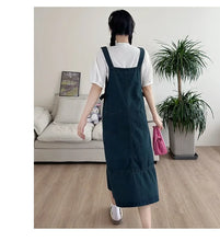 Carregar imagem no visualizador da galeria, Vestido Maternidade, Design Fino, Cauda de Peixe, Macacão Jeans com Camiseta Interna
