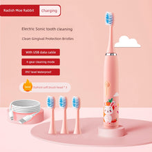 Carregar imagem no visualizador da galeria, Escova de Dentes Elétrica Automática, Bateria Recarregável, Pelos Macio, para Crianças
