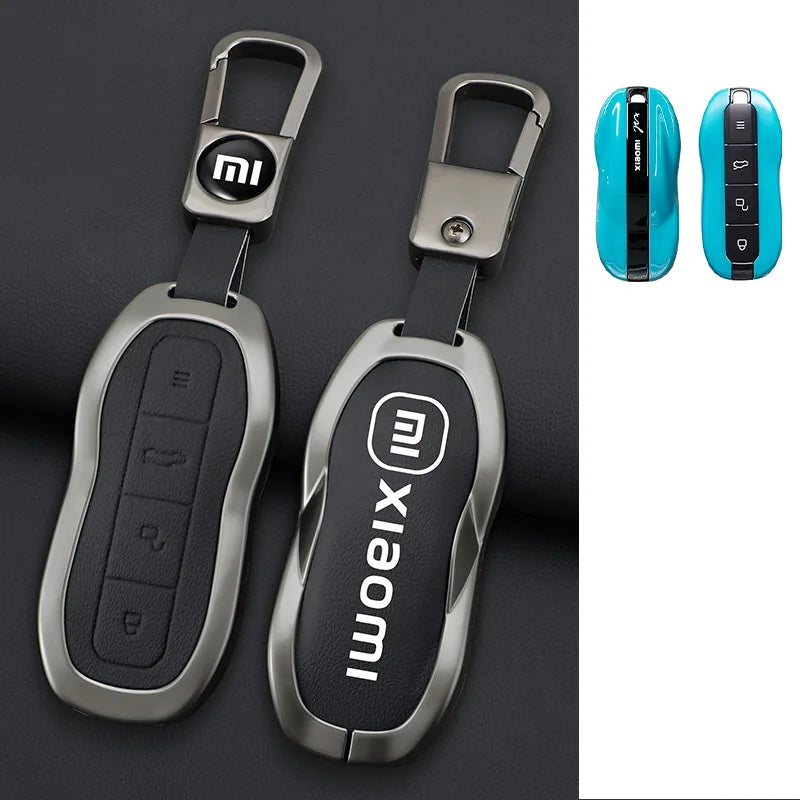 Capa de Proteção para Chave de Carro em Liga de Zinco e Couro, para Xiaomi SU7m