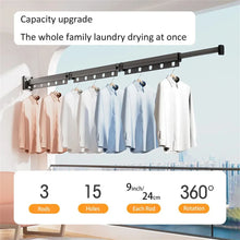 Carregar imagem no visualizador da galeria, Cabide de parede, varal retrátil para secar roupas em ambientes internos
