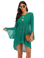 Carregar imagem no visualizador da galeria, Vestido de Praia, Casa e Piscina, Robe Feminino, Cover Up, Peça em Tricô, Algodão
